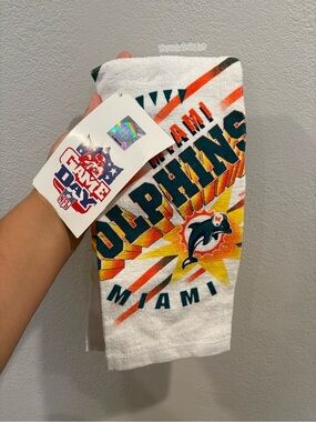 vintage Miami Dolphins NFL 1997 Kitchen Dish Towel New Old Stock